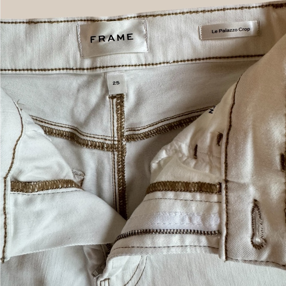 Frame Denim White Wide-Leg Palazzo Jeans - Picture 3 of 3